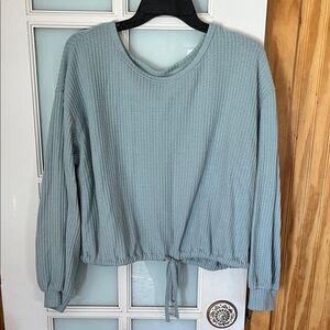 Hollister Light Blue Waffle Knit Sweatshirt